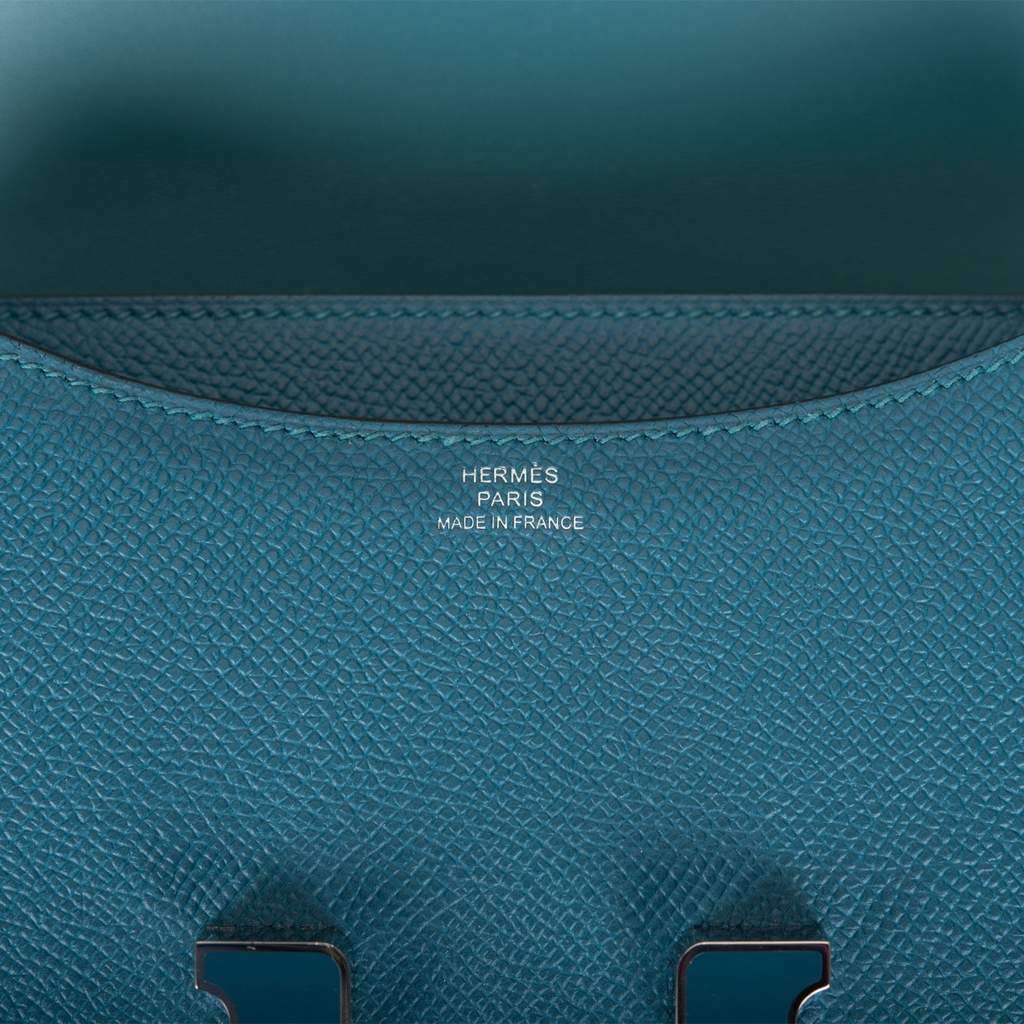 Hermès Vert Bosphore Epsom Mini Constance 18cm Lacquer Hardware