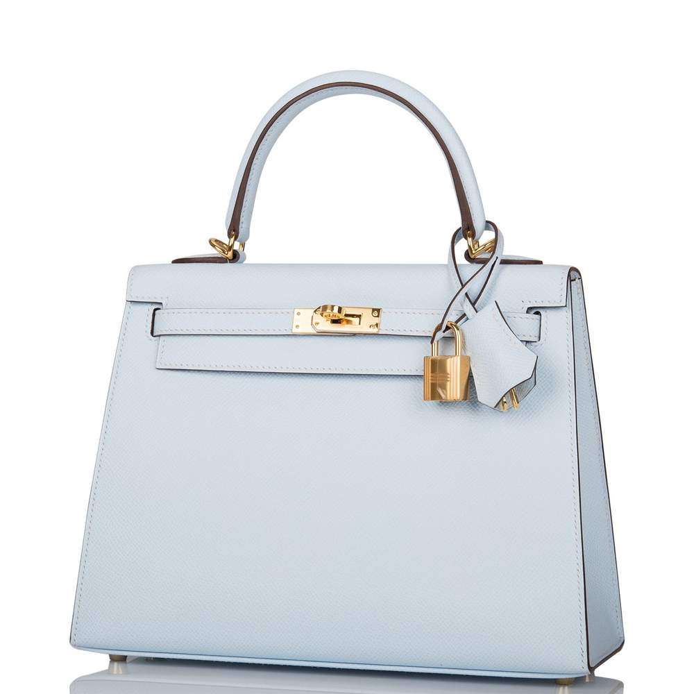 Hermès Bleu Brume Epsom Sellier Kelly 25cm Gold Hardware